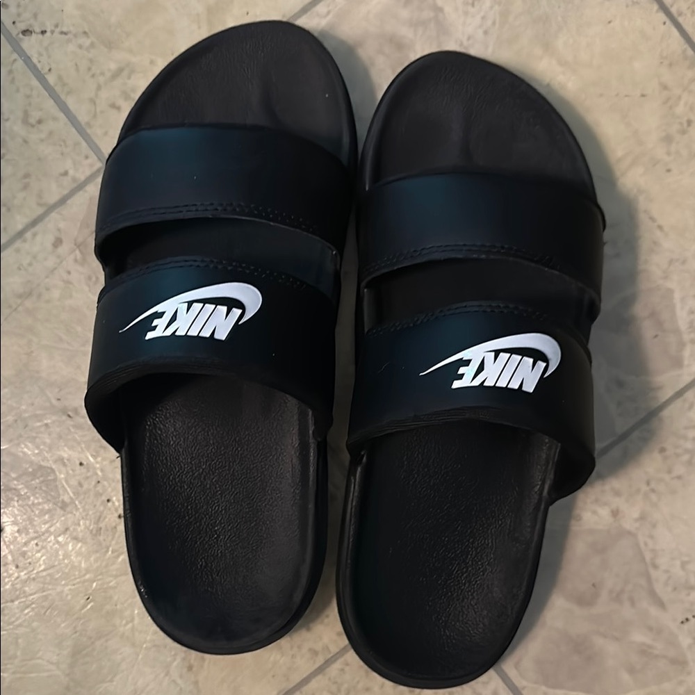 Nike Black Slide Sandals with Logo